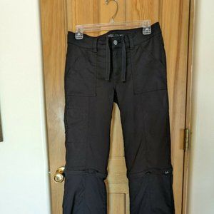 Prana Convertible Roll-Up Hiking Pants Size 6 Black